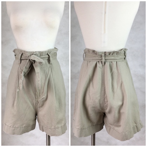 high waisted linen shorts